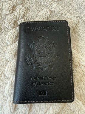 Leather Passport Holder - rich brown